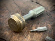 Load image into Gallery viewer, The Turas V2 EDC Bit Driver Green Titanium w/ Brass Cap #266
