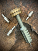 Load image into Gallery viewer, The Turas V2 EDC Bit Driver Green Titanium w/ Brass Cap #324
