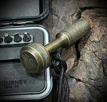 Load image into Gallery viewer, The Turas Bit Driver Aged Brass w/ The Shining Pattern Grip #562

