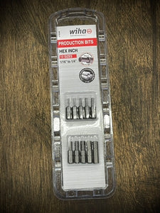 Wiha 10 Hex Bit Set For The Turas & Trays Inch 1/16-1/4
