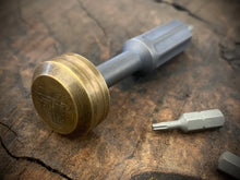 Load image into Gallery viewer, The Turas V2 EDC Bit Driver Blue Titanium w/ Brass Cap #264
