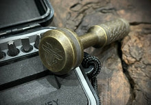 Load image into Gallery viewer, The Turas Bit Driver Aged Brass w/ Cobblestone Grip #610
