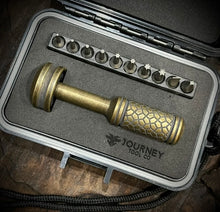 Load image into Gallery viewer, The Turas Bit Driver Aged Brass w/ Cobblestone Grip #588
