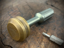 Load image into Gallery viewer, The Turas V2 EDC Bit Driver Green Titanium w/ Brass Cap #230
