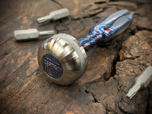 Load image into Gallery viewer, The Turas Elite V2 EDC Bit Driver Timascus w/ Ti Cap w/ Timascus Inlay #353
