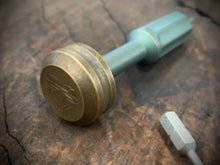 Load image into Gallery viewer, The Turas V2 EDC Bit Driver Green Titanium  w/ Brass Cap #251
