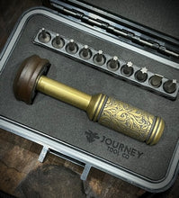 Load image into Gallery viewer, The Turas Bit Driver Tumbled Brass w/ Kraken Grip #554
