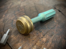 Load image into Gallery viewer, The Turas V2 EDC Bit Driver Green Titanium  w/ Brass Cap #305

