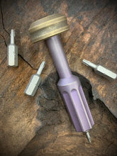 Load image into Gallery viewer, The Turas V2 EDC Bit Driver Aged Purple Titanium w/ Brass Cap #306
