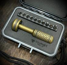 Load image into Gallery viewer, The Turas Bit Driver Tumbled Brass w/ Cobblestone Grip #611
