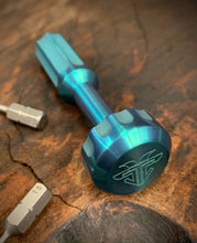 Load image into Gallery viewer, The Turas V2 EDC Bit Driver Titanium Teal Green #126
