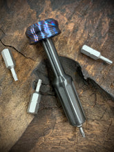 Load image into Gallery viewer, The Turas V2 EDC Bit Driver Blackened Zirconium w/ Timascus Cap
